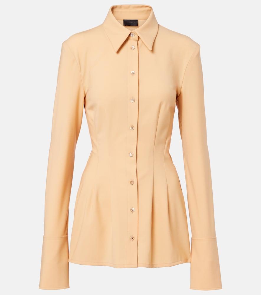 mugler pleated shirt