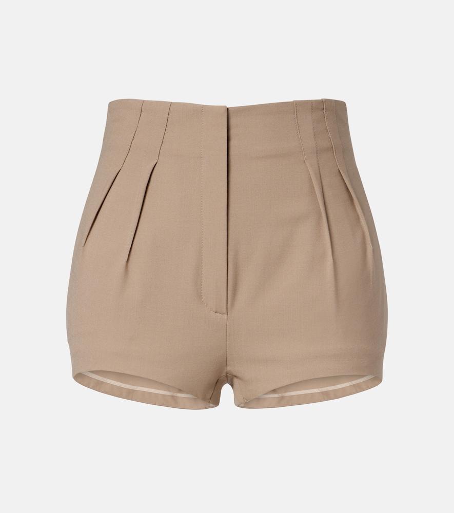 mugler pleated shorts