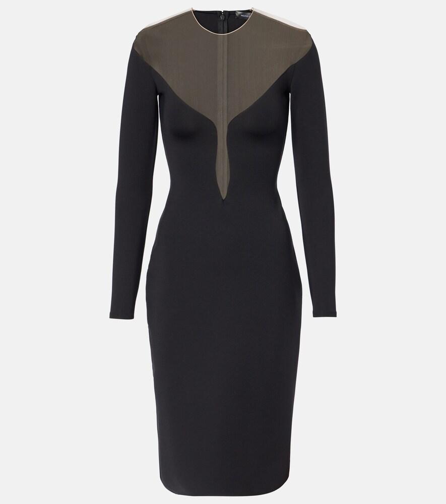 mugler plunge minidress