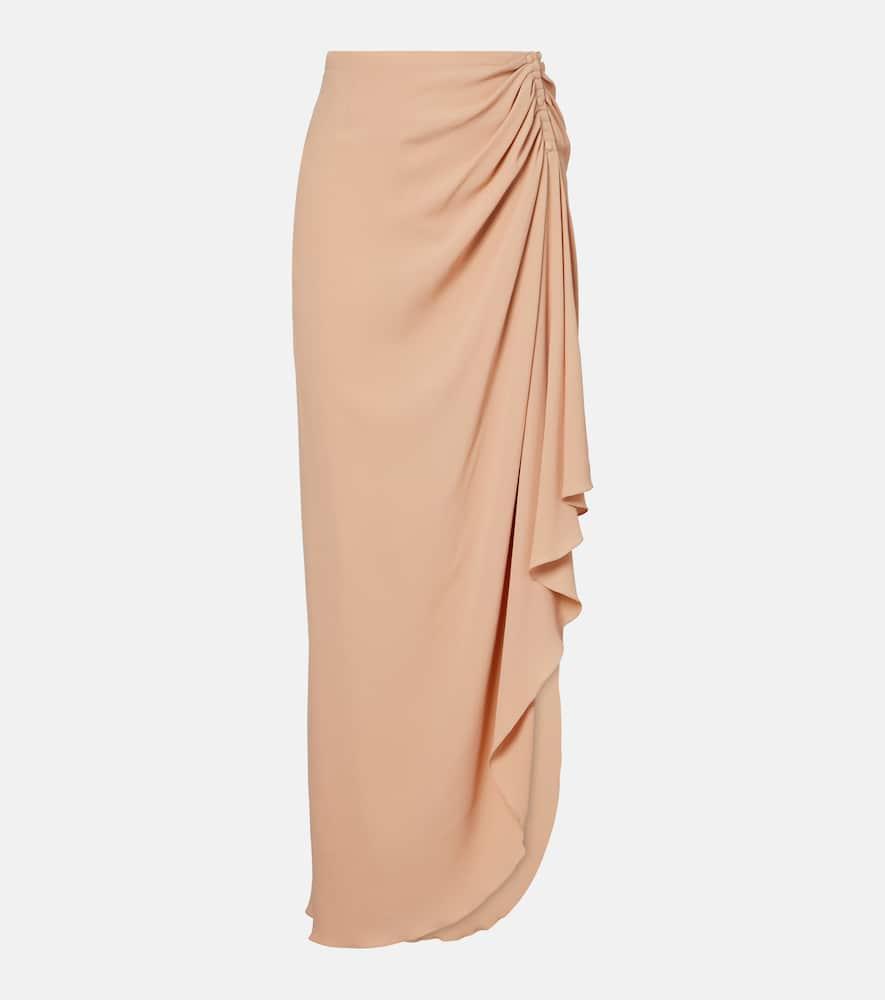 mugler re/edit draped crêpe georgette maxi skirt