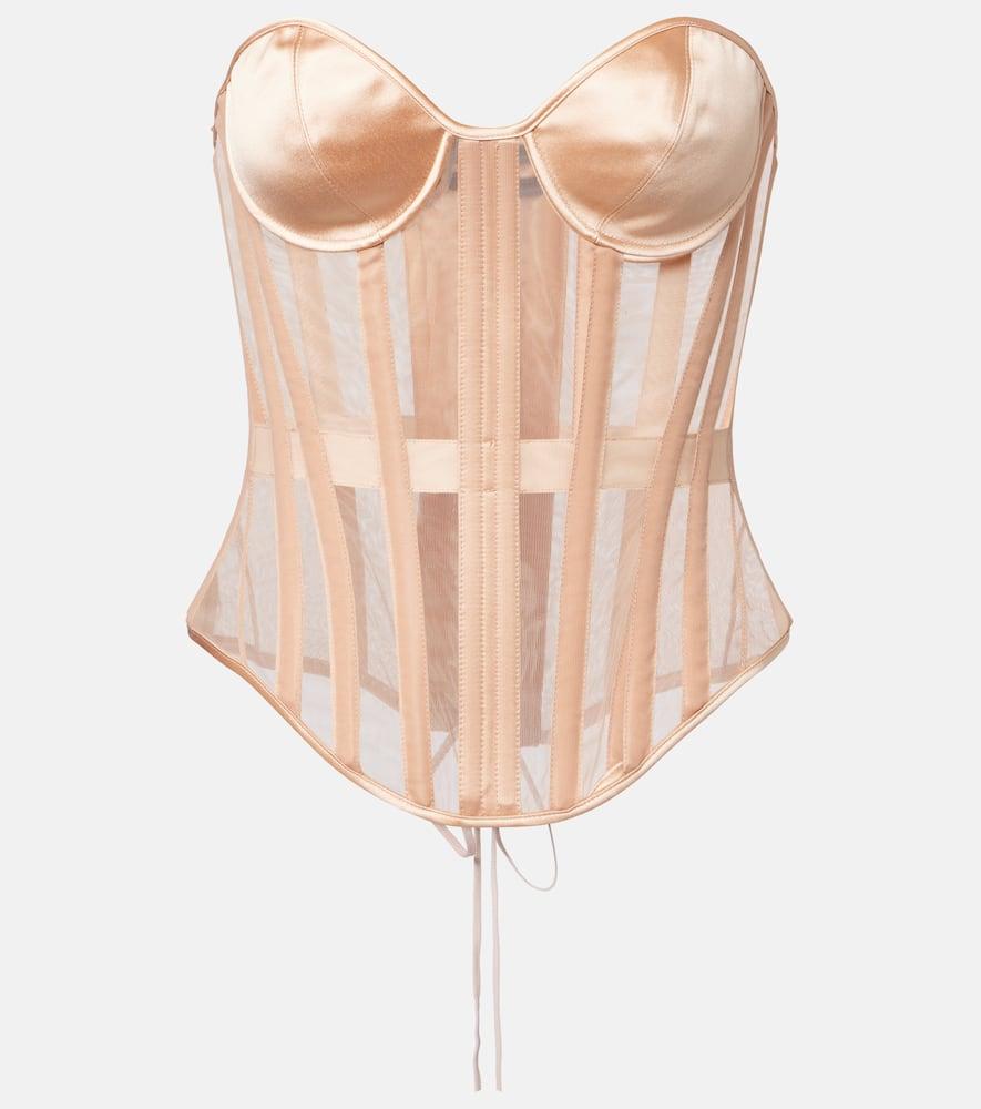 mugler re/edit paneled sheer bustier top