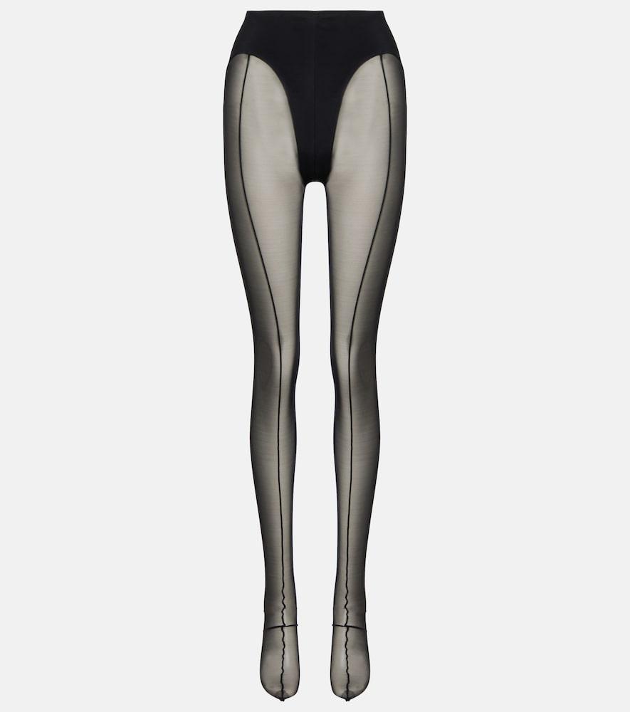 mugler re/edit sheer tulle tights