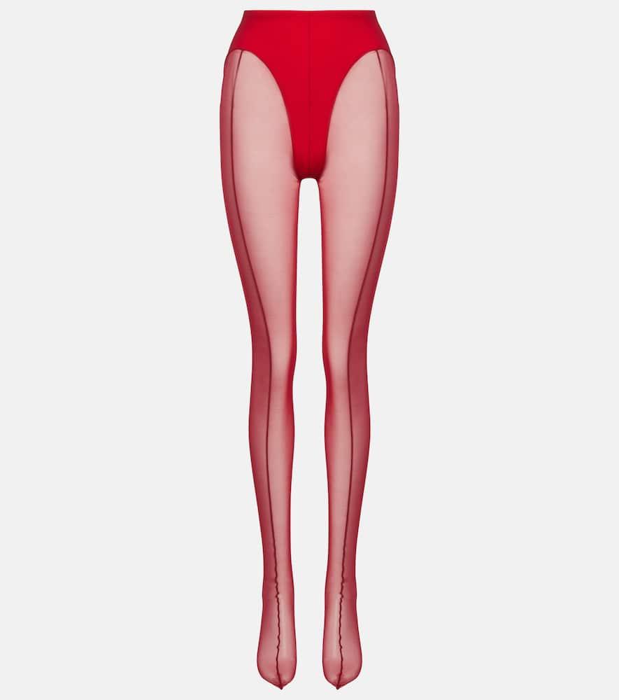 mugler re/edit sheer tulle tights