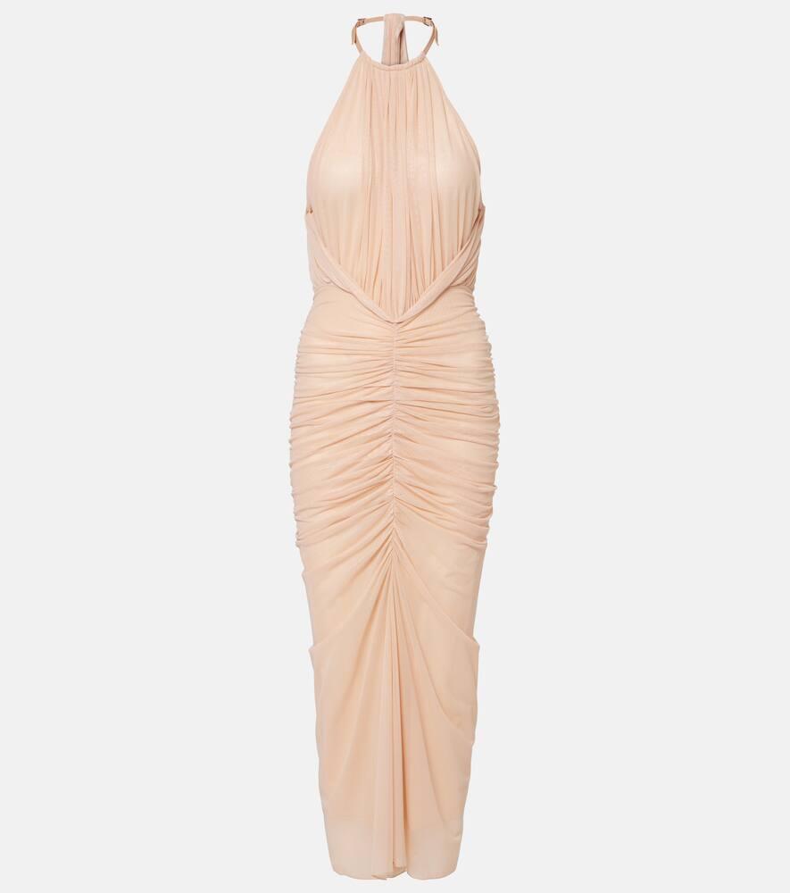 mugler ruched gown
