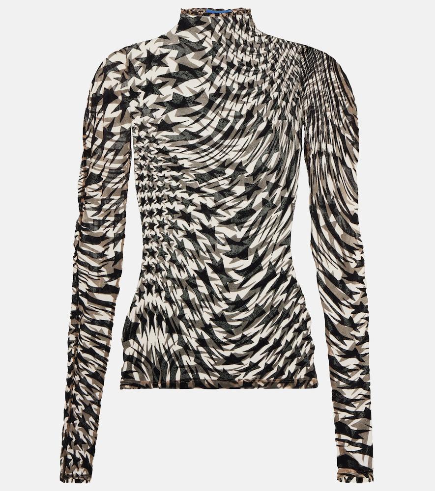 mugler tulle and velvet top