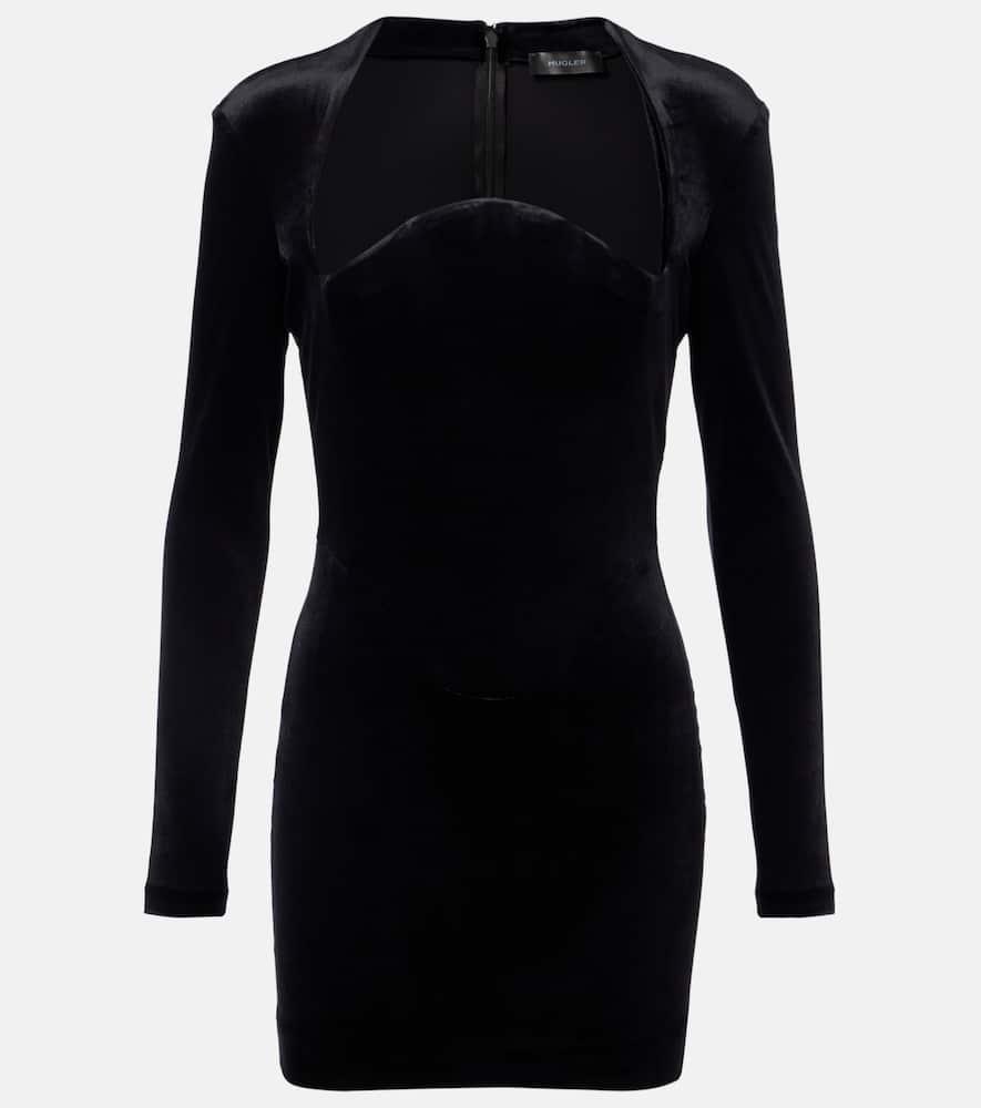 mugler velvet bustier dress