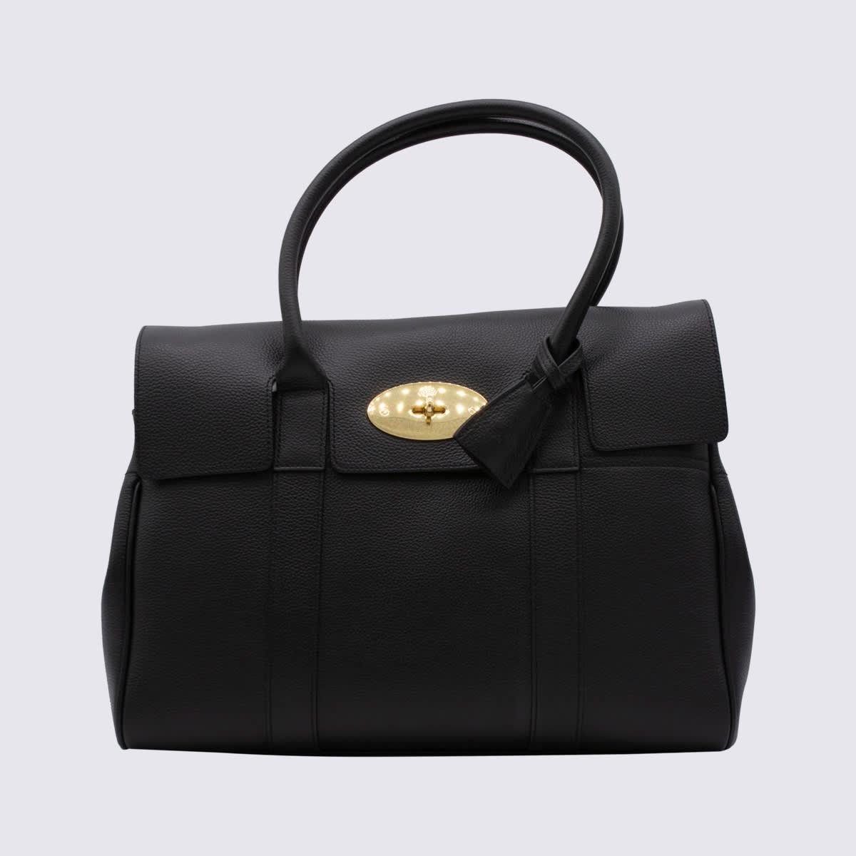 mulberry black leather bayswater top handle bag