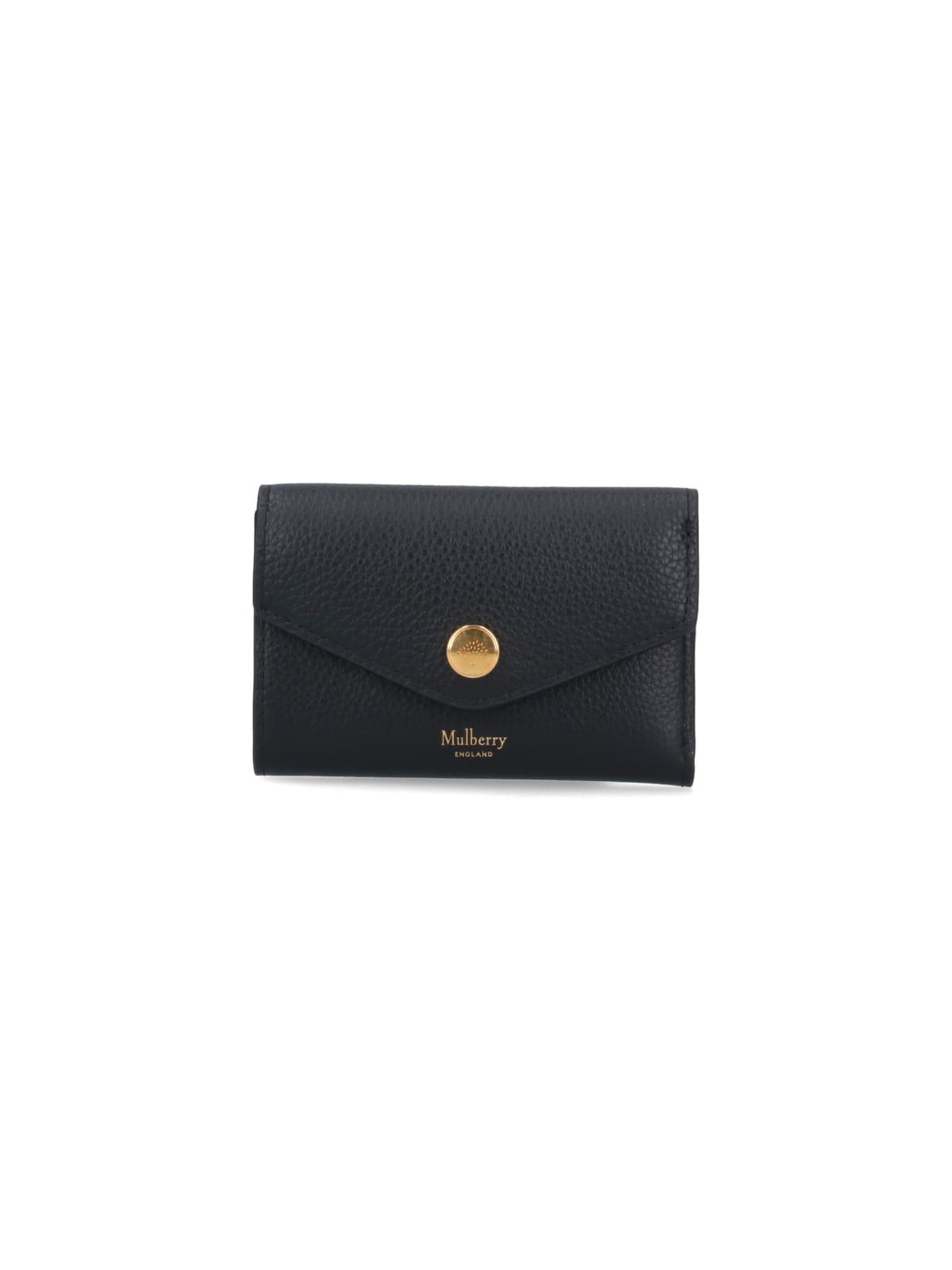 mulberry folded multi-card logo wallet