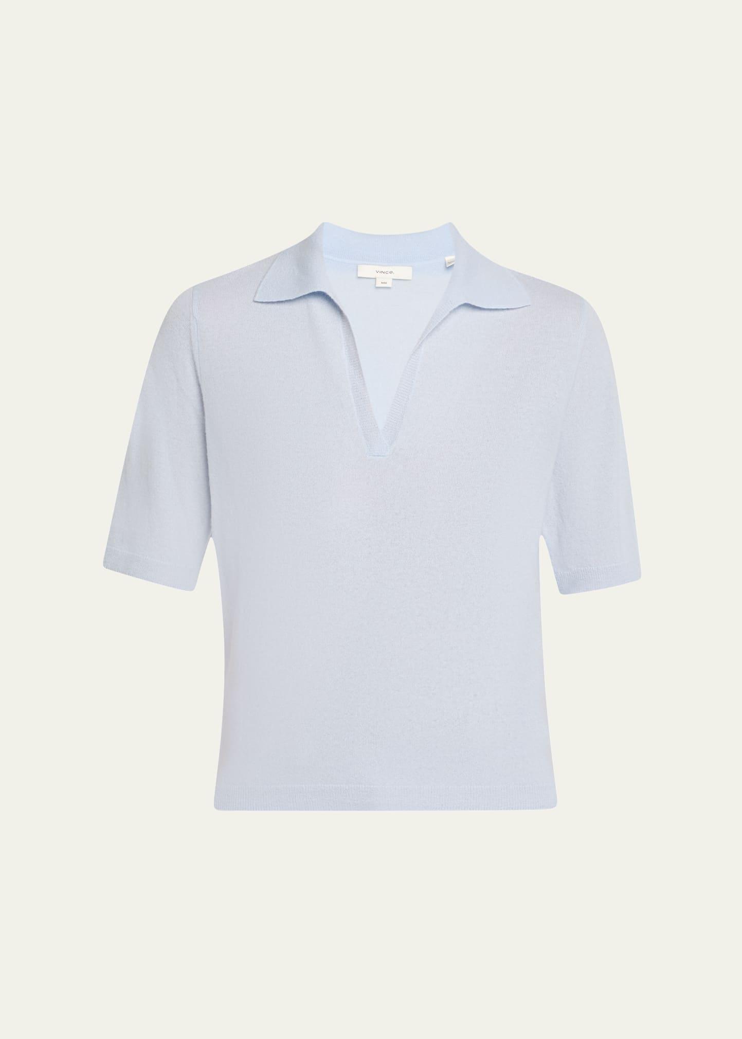 mulberry silk and cashmere polo top