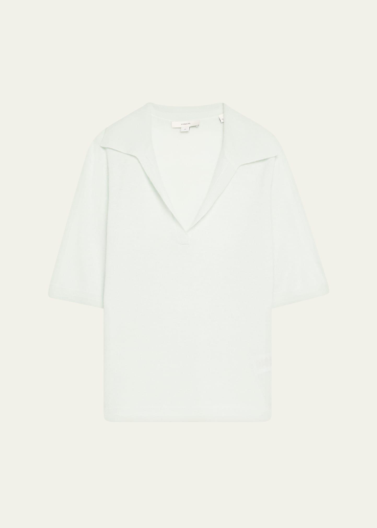 mulberry silk and cashmere polo top
