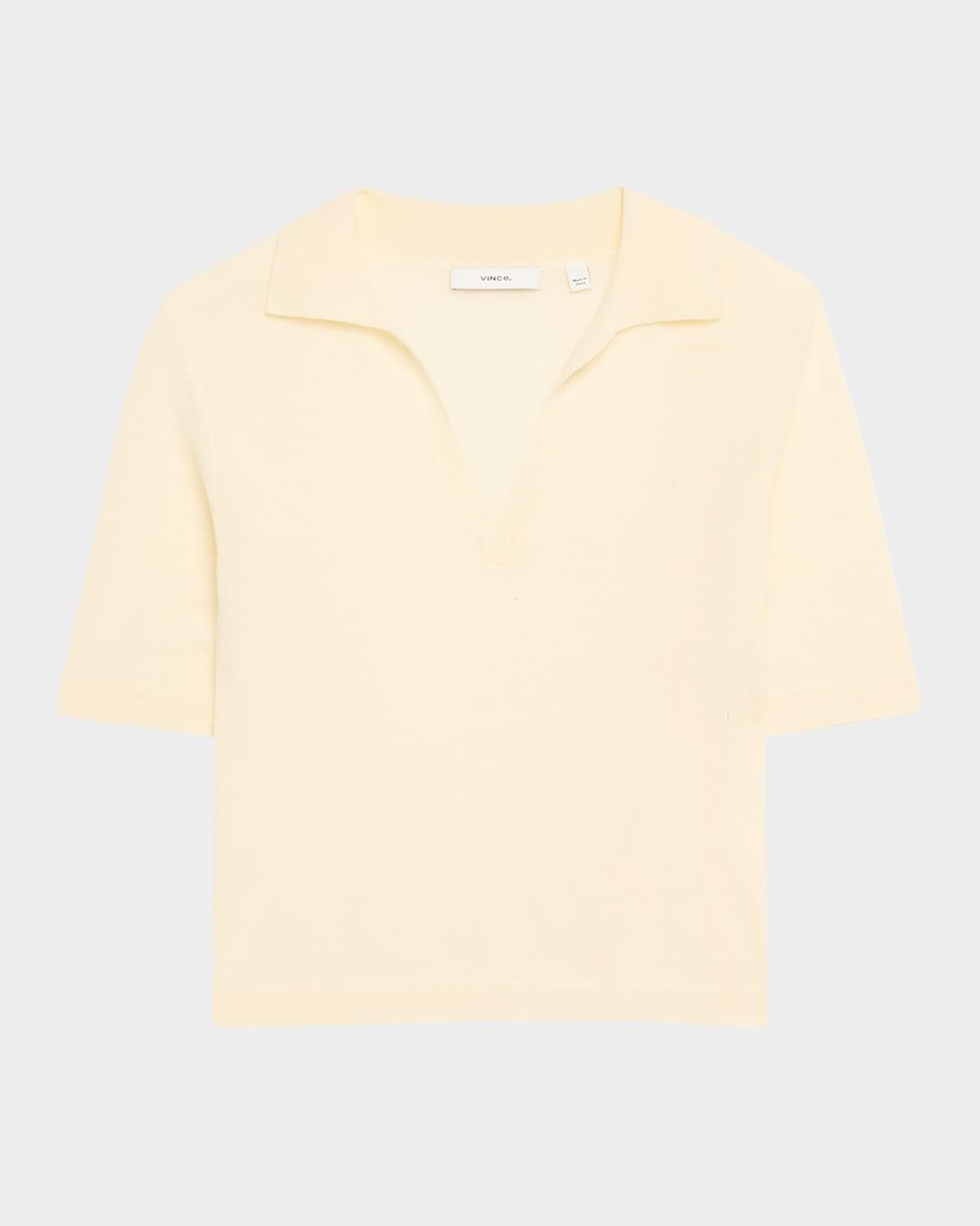 mulberry silk and cashmere polo top