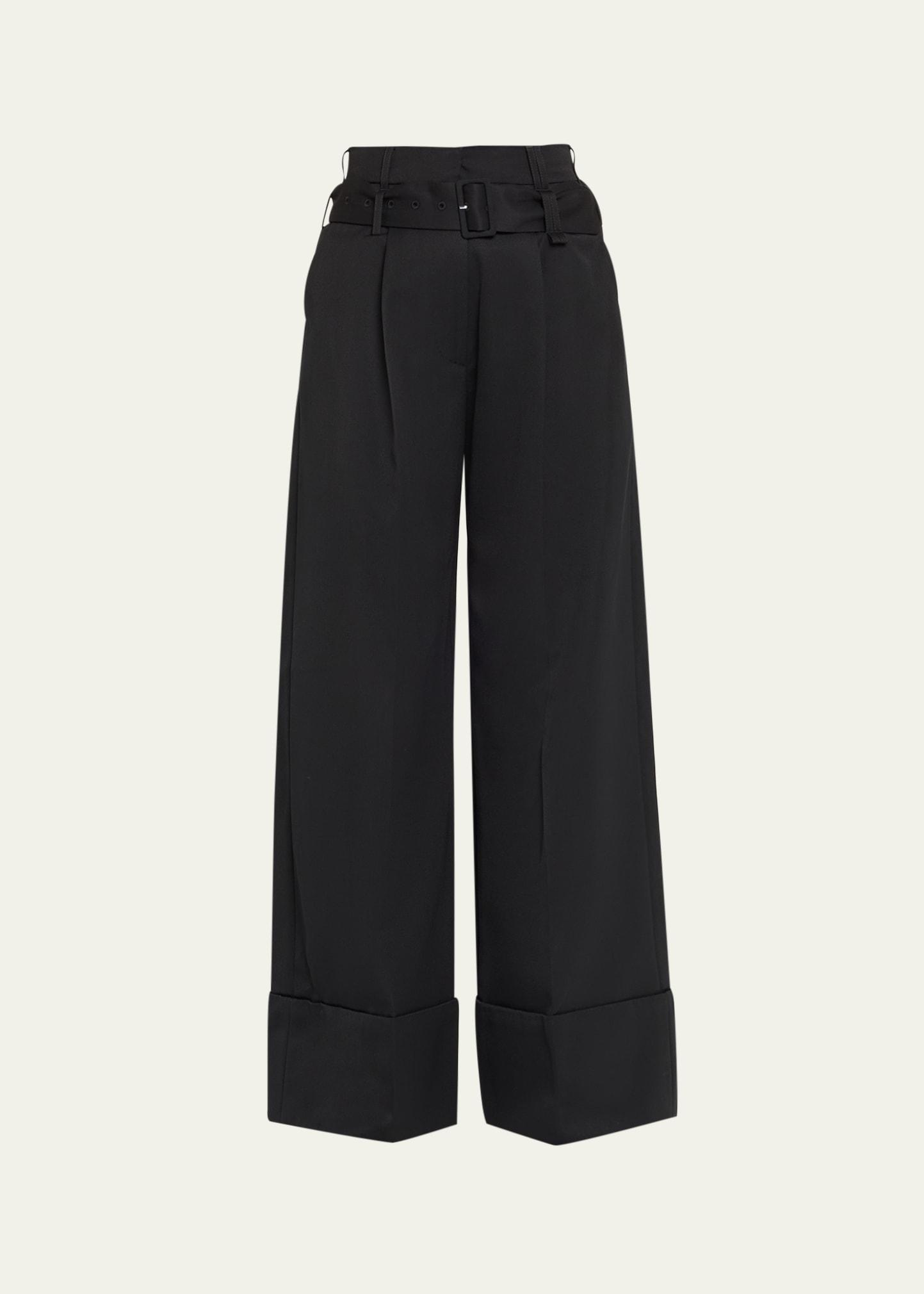 multi belt loop wide-leg trousers