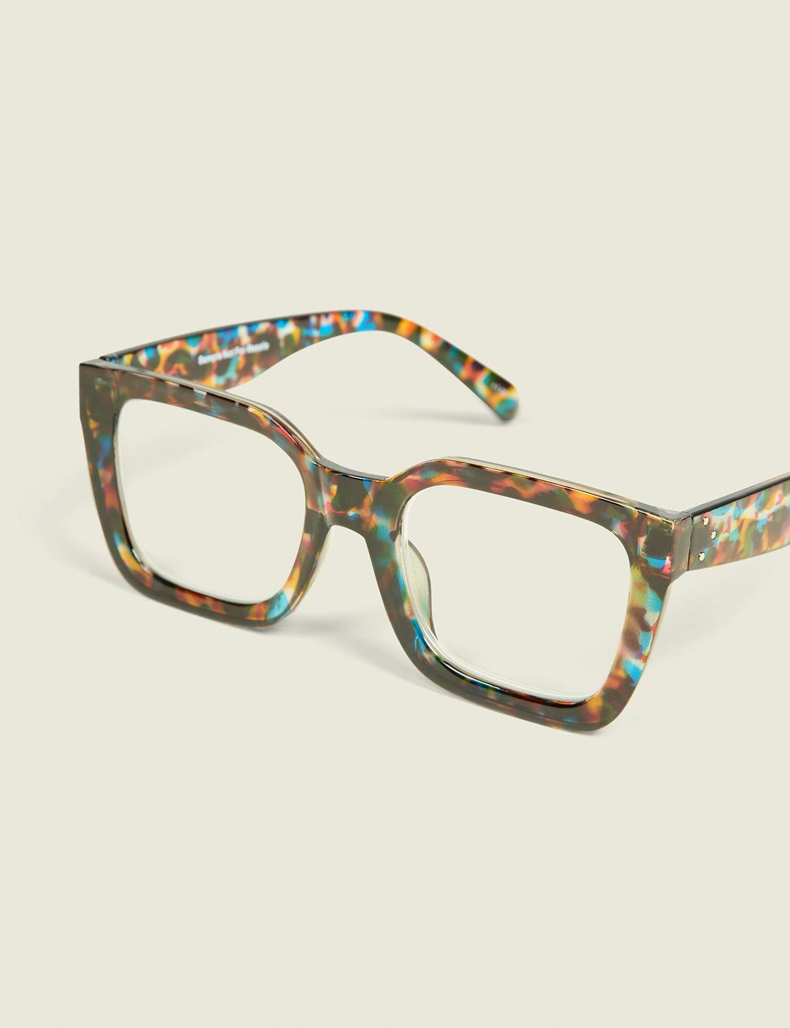 multi-color tortoiseshell square reading glasses