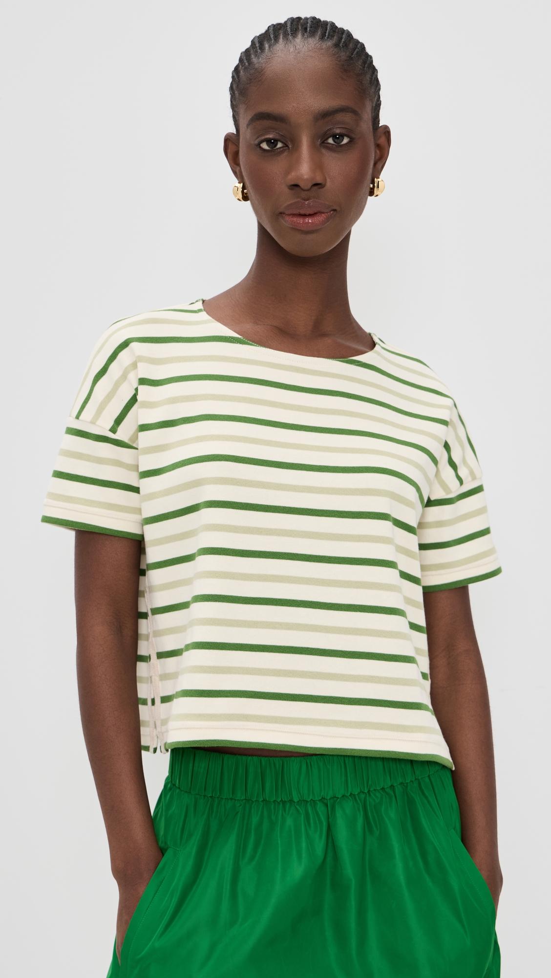 multi stripe short sleeve breton tee