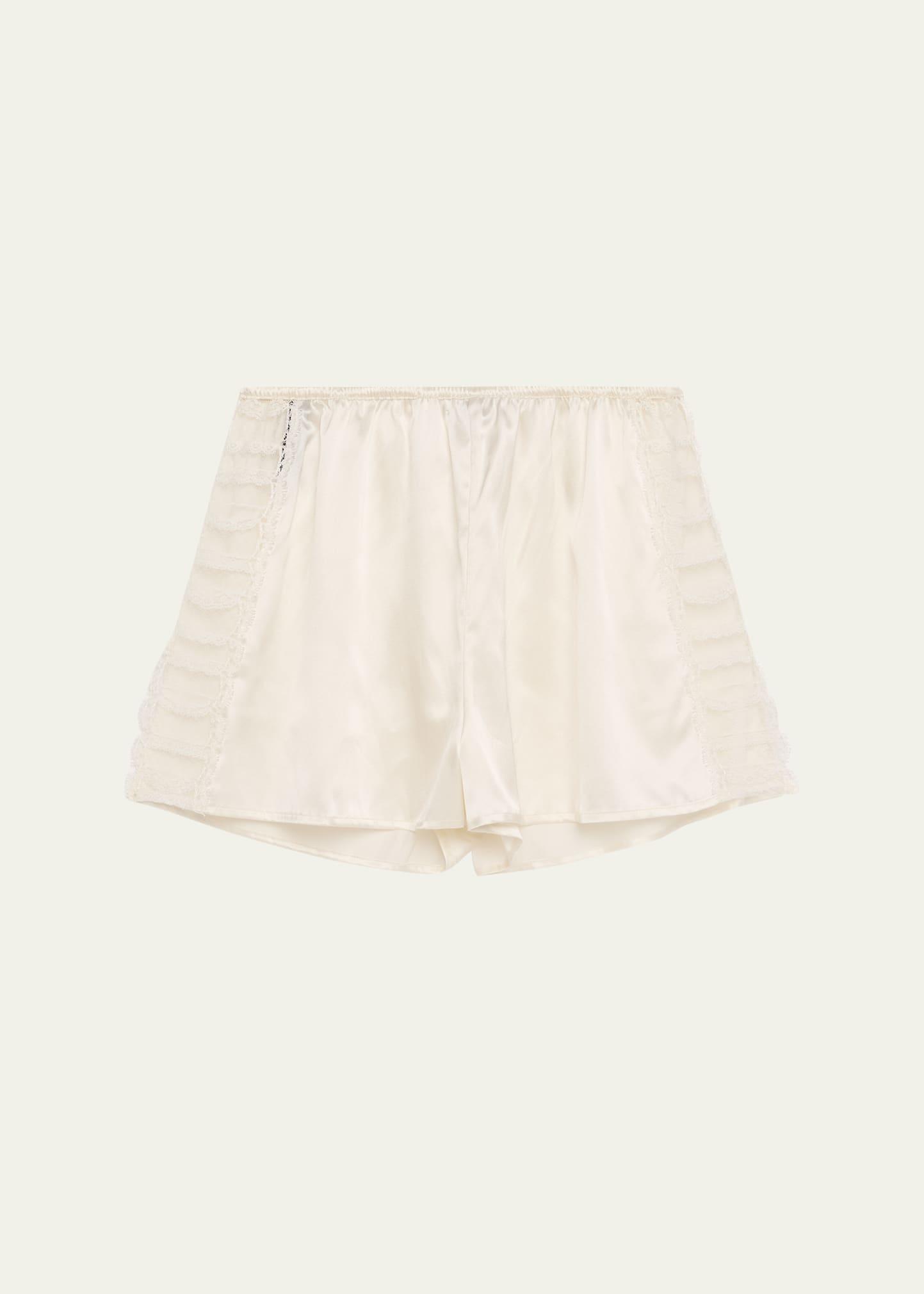 murmure lace-trim silk satin shorts