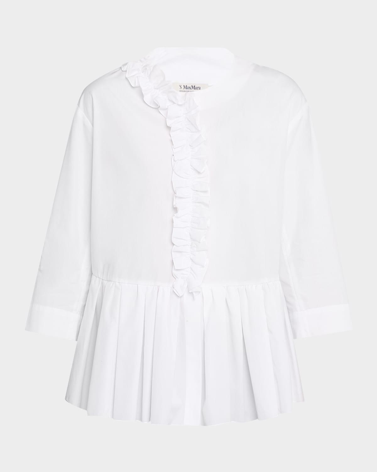 musa ruffle pleated peplum top