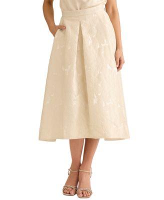 muse womens pleated organza a line skirt