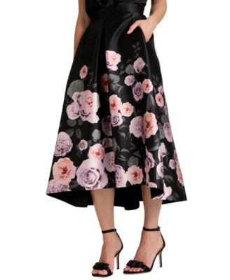 muse womens printed pleated midi skirt