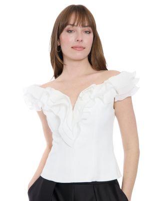 muse womens ruffle off the shoulder top