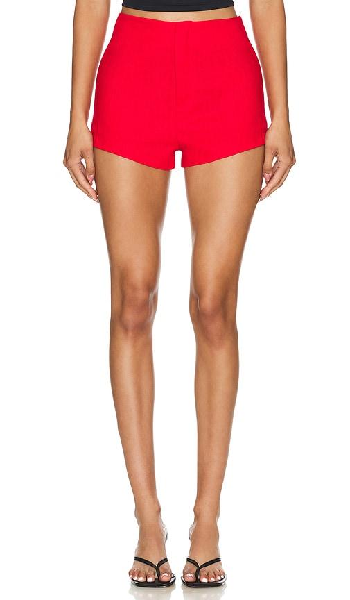 musier paris soline shorts in red.