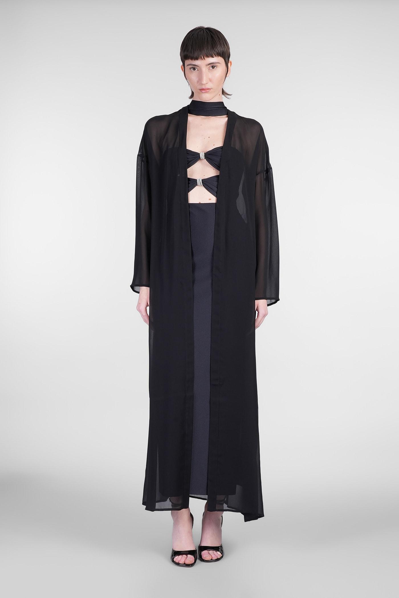 mvp wardrobe trench in black viscose