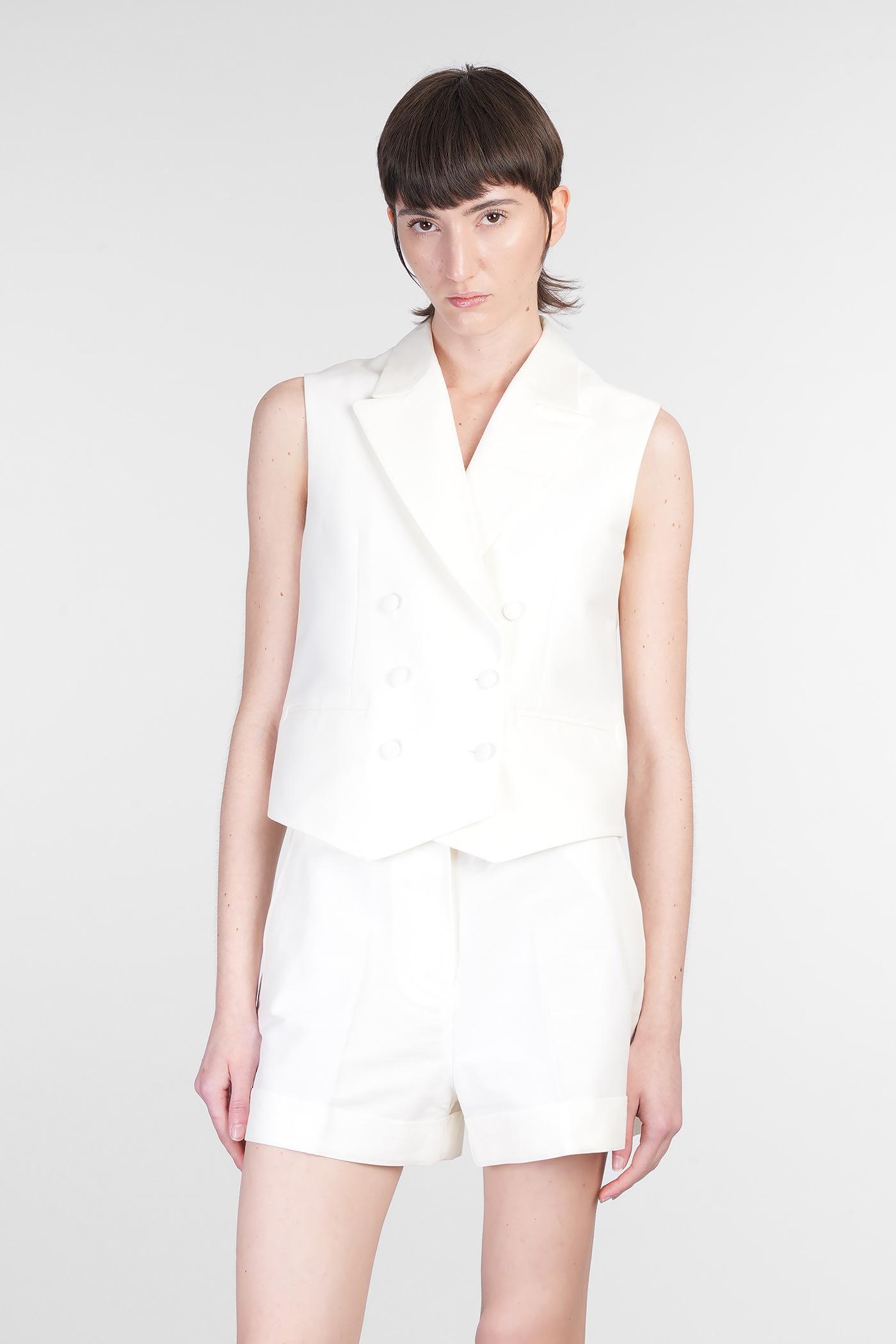 mvp wardrobe vest in beige cotton