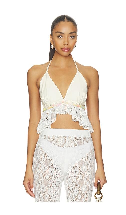 my beachy side iris top in ivory.