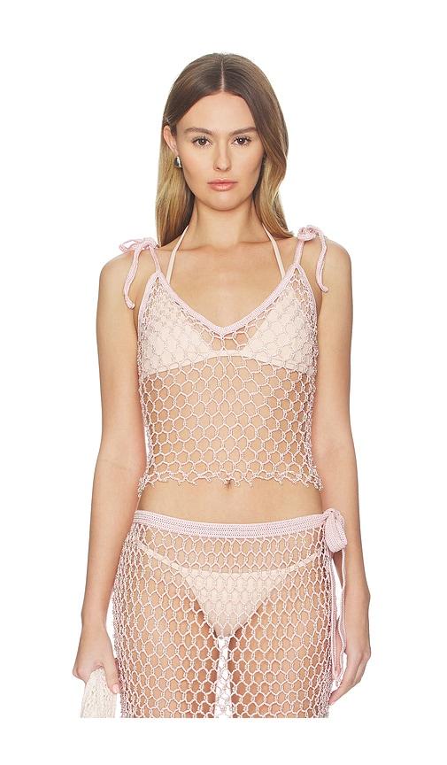 my beachy side lulu hand-crocheted top in rose.