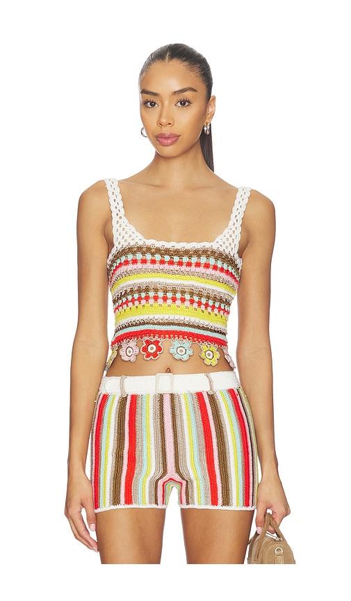 my beachy side noa hand-crocheted top in white.