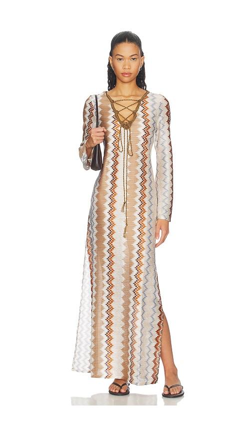 my beachy side vina kaftan maxi dress in multi.