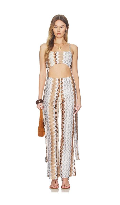 my beachy side vina top in brown,white.