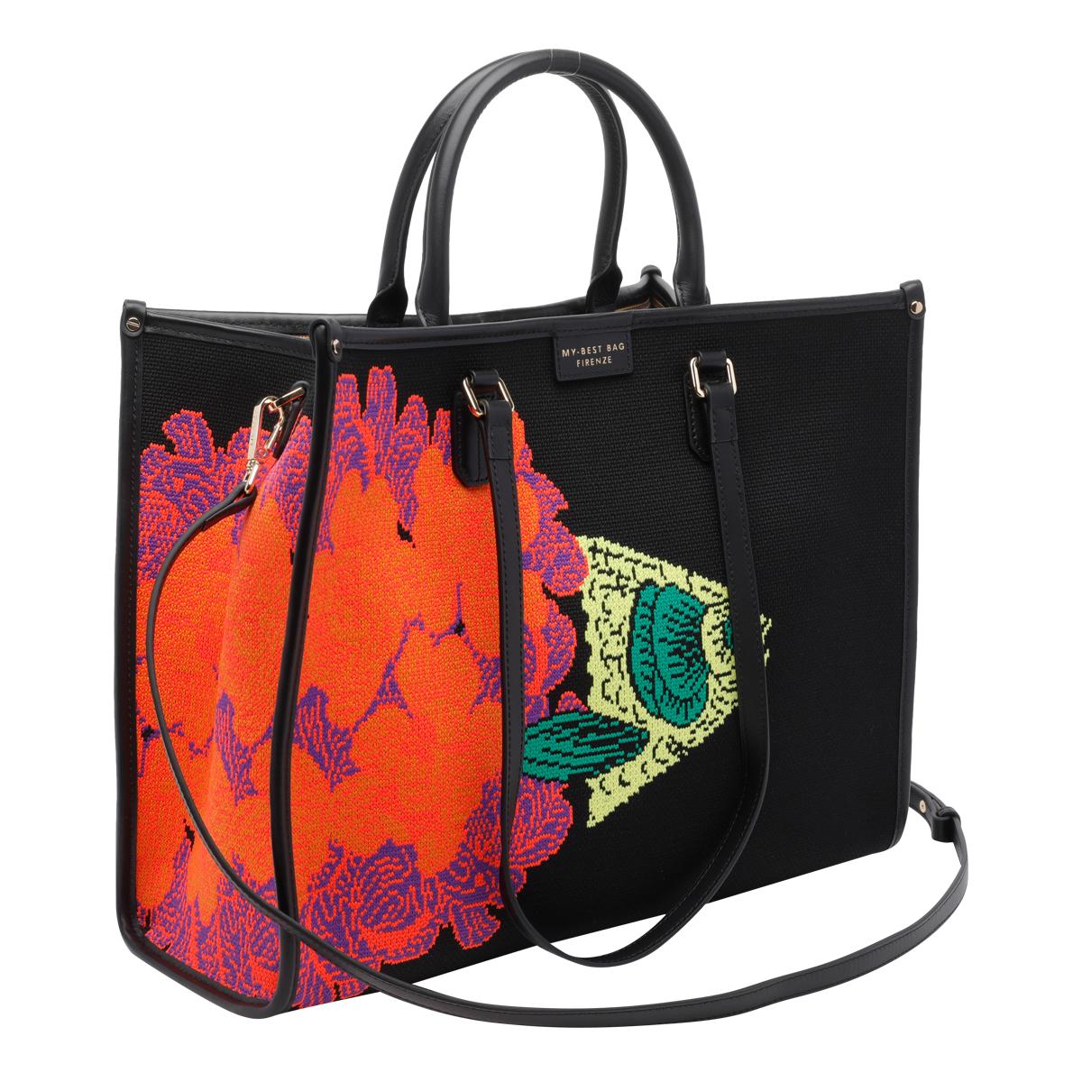 my best bag firenze black fabric - women