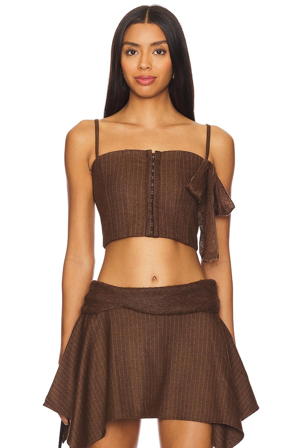 my bow pin stripe corset top