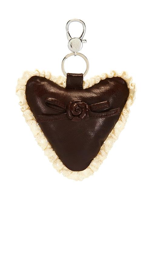my mum made it rosette heart keychain in chocolate.