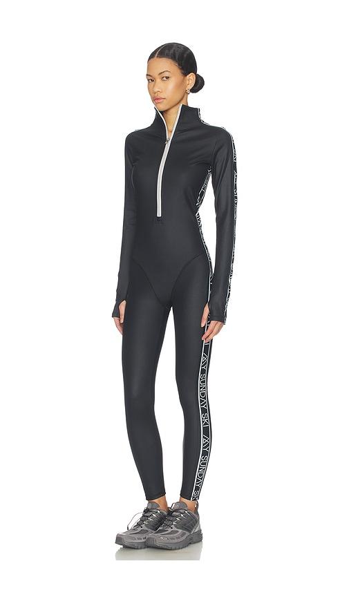 my sunday ski onesie base layer jumpsuit in black.