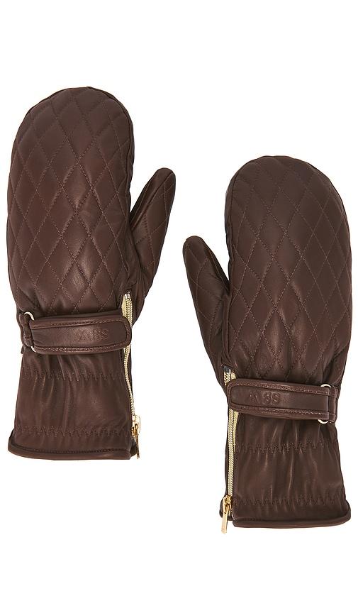 my sunday ski wanderlust shearling ski mittens in brown.