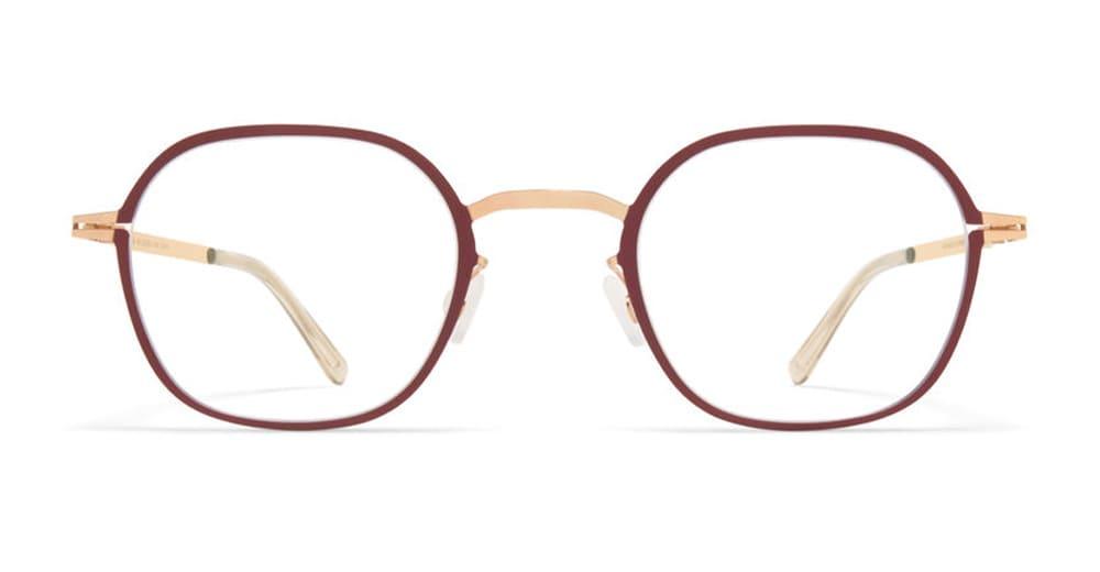 mykita jes - champagne gold / cranberry rx glasses