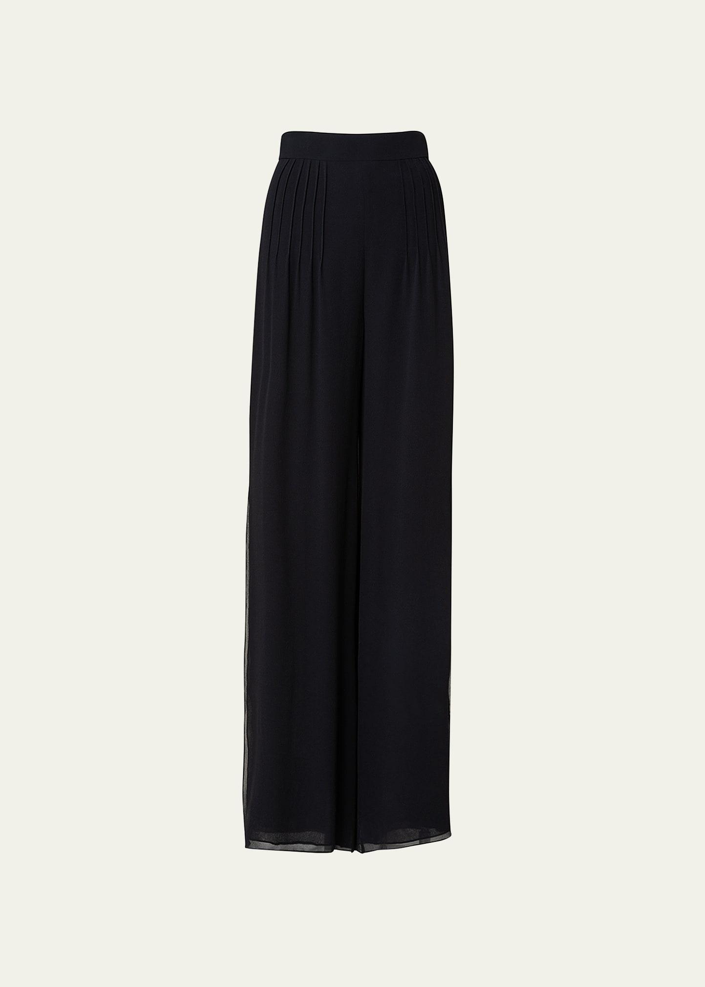 myriam pleated wide-leg silk pants