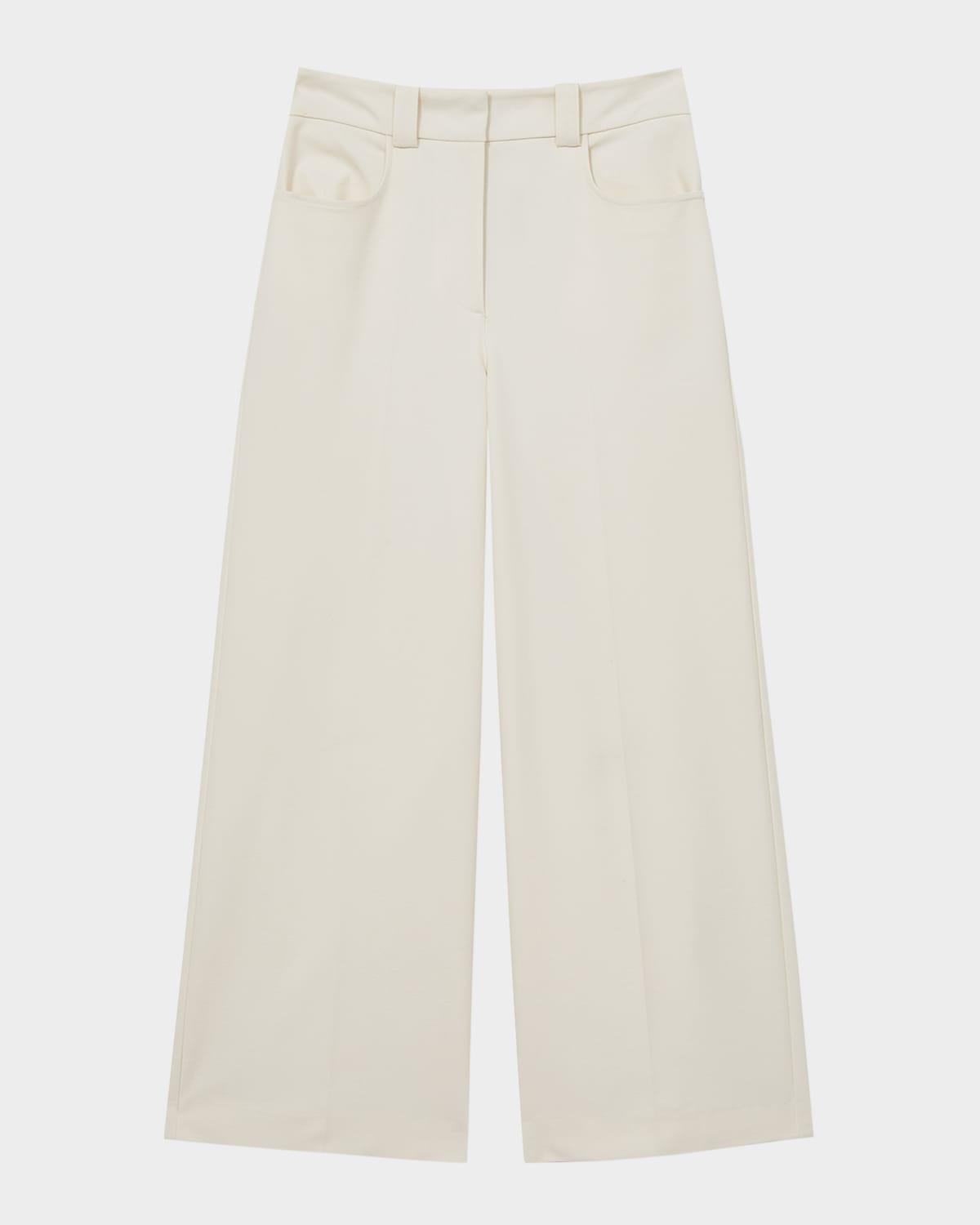 myrtle cropped wide-leg twill trousers