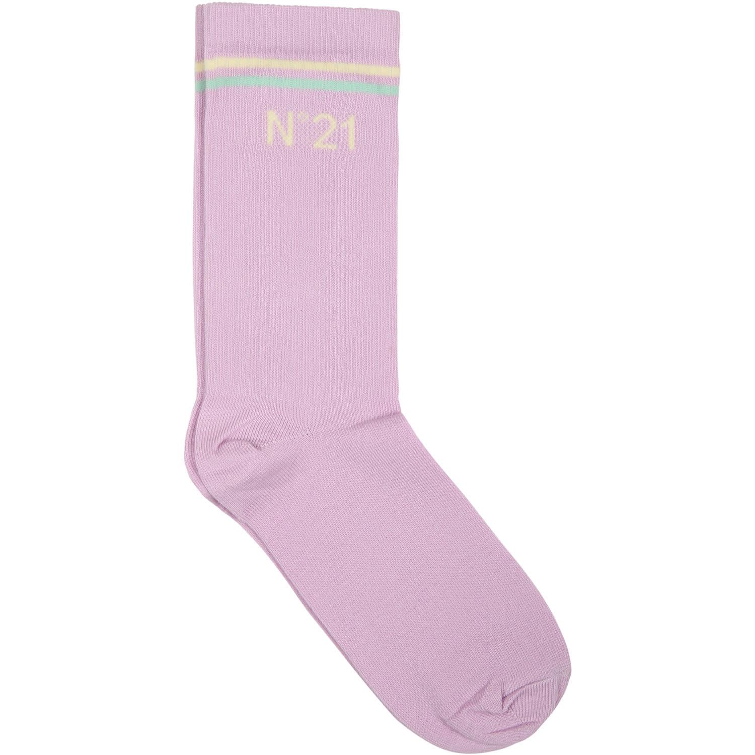 n.21 liliac socks for girl