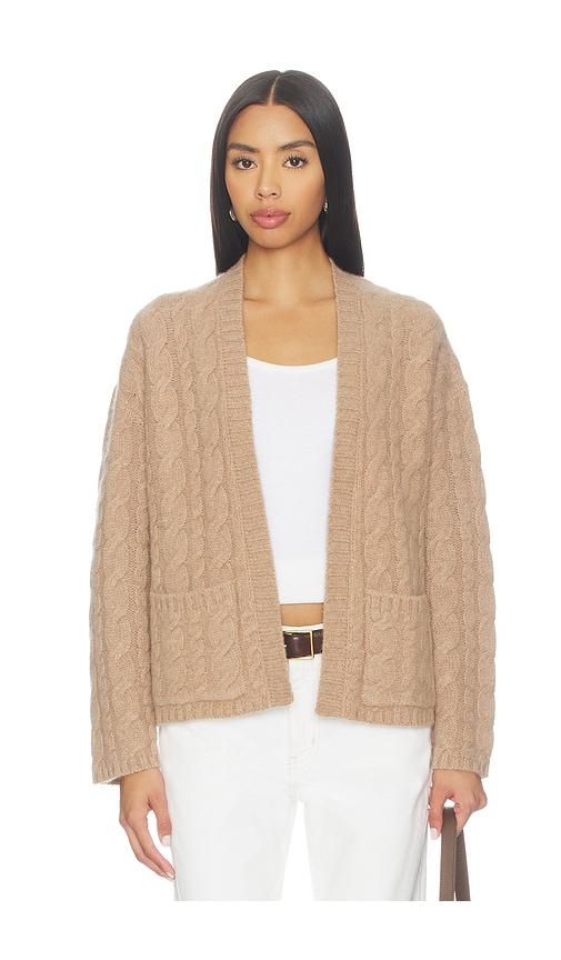 naadam ultra luxe cashmino cardigan in beige.