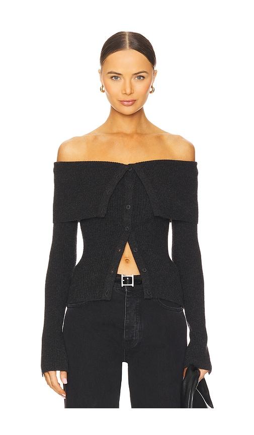 naadam wool cashmere cardigan in grey.