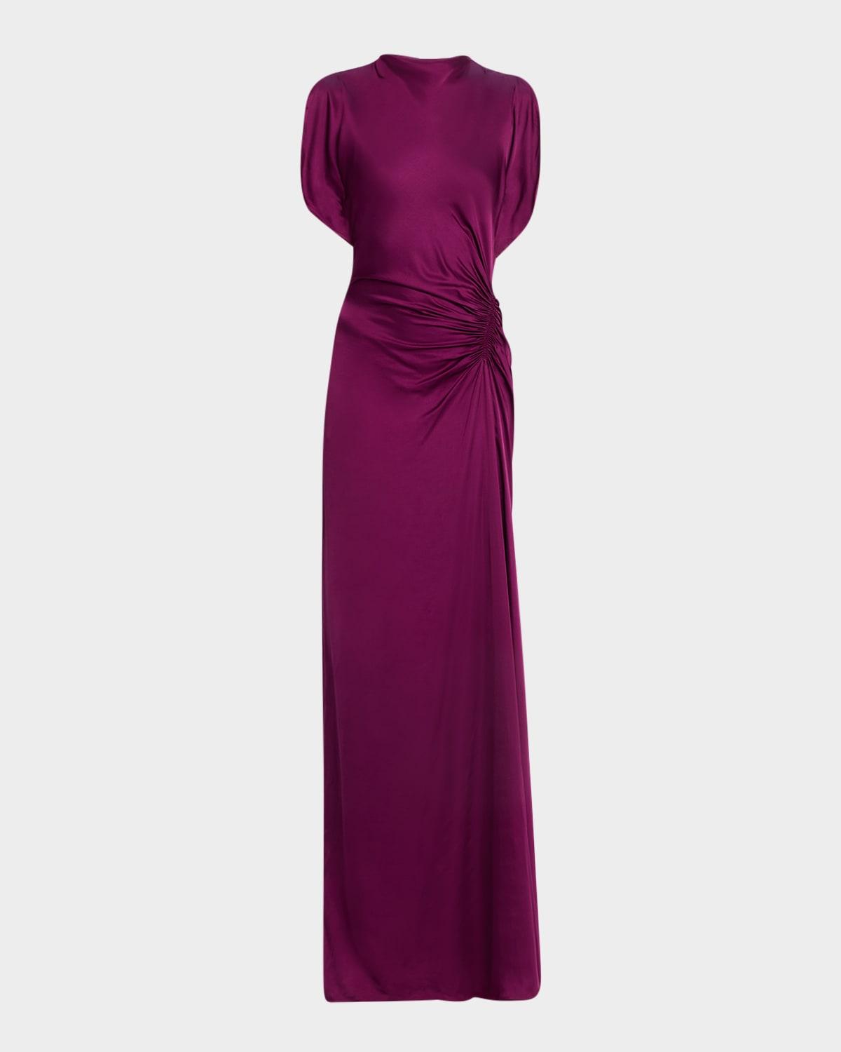nadia draped satin gown
