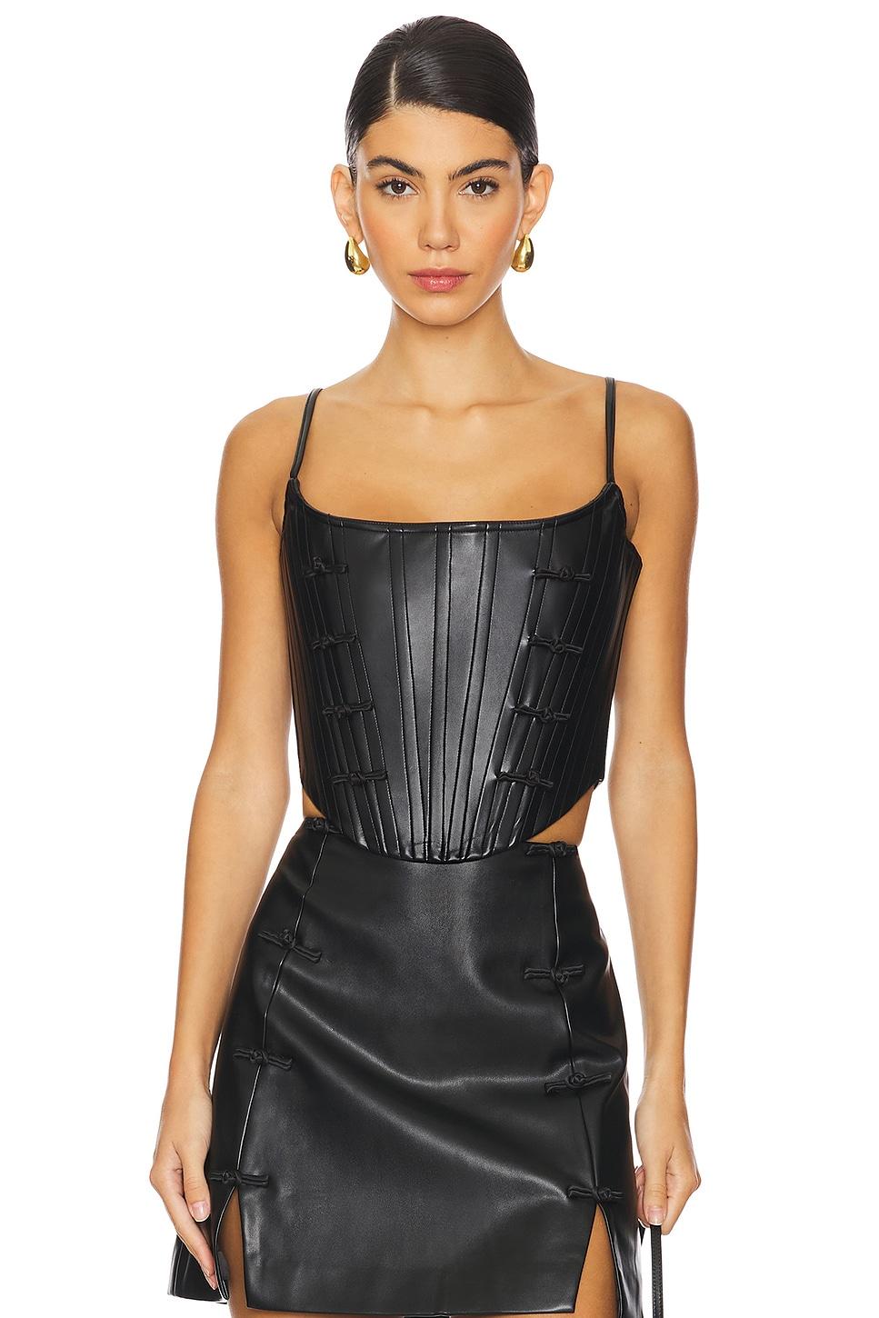 nadia faux leather corset