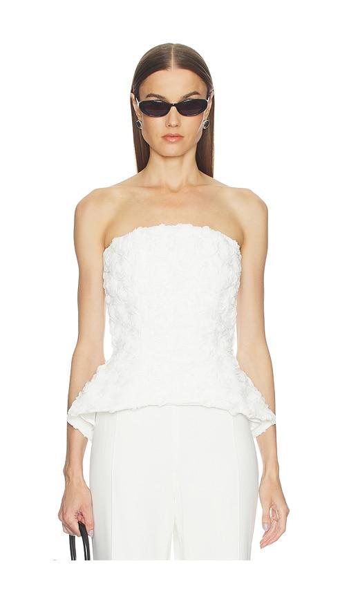 nadine merabi phoebe white top in white.