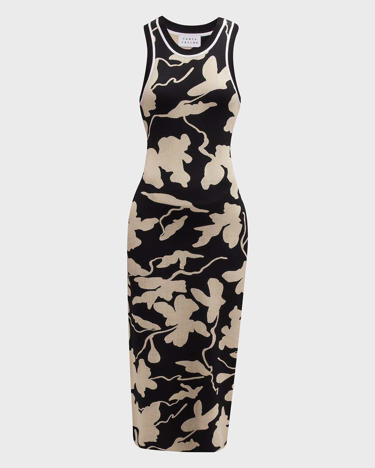 nadine sleeveless lace-up back midi knit dress