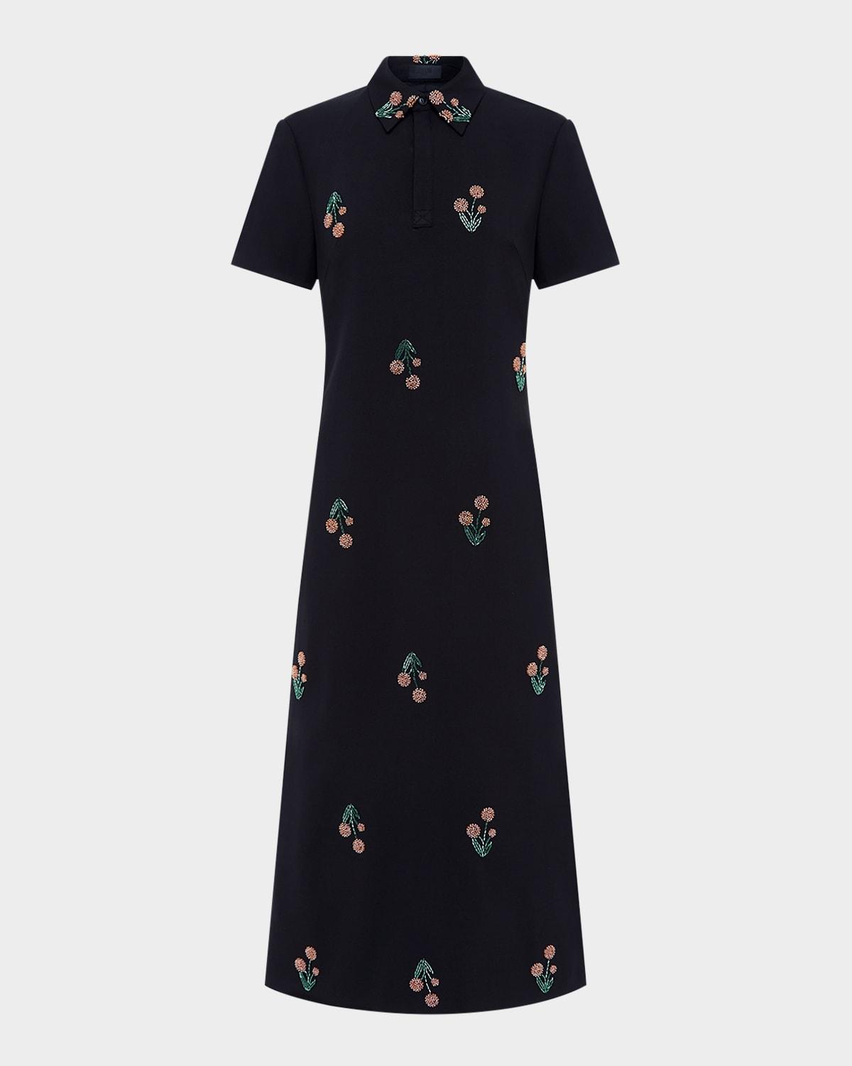 nadine wildflower embellished midi shirtdress