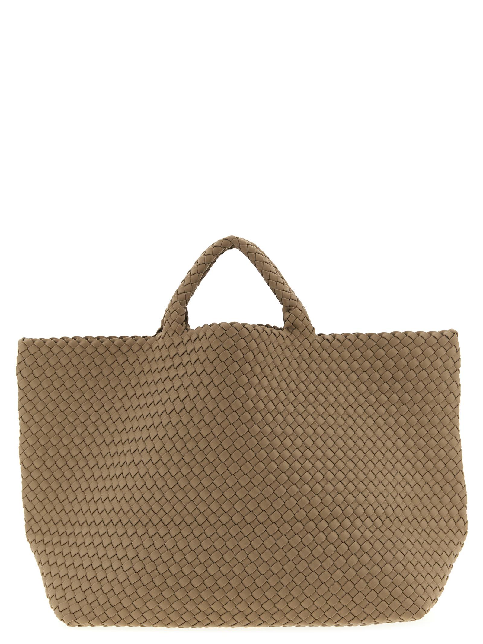 naghedi st. barths large shopping bag beige handwoven neoprene tote - women