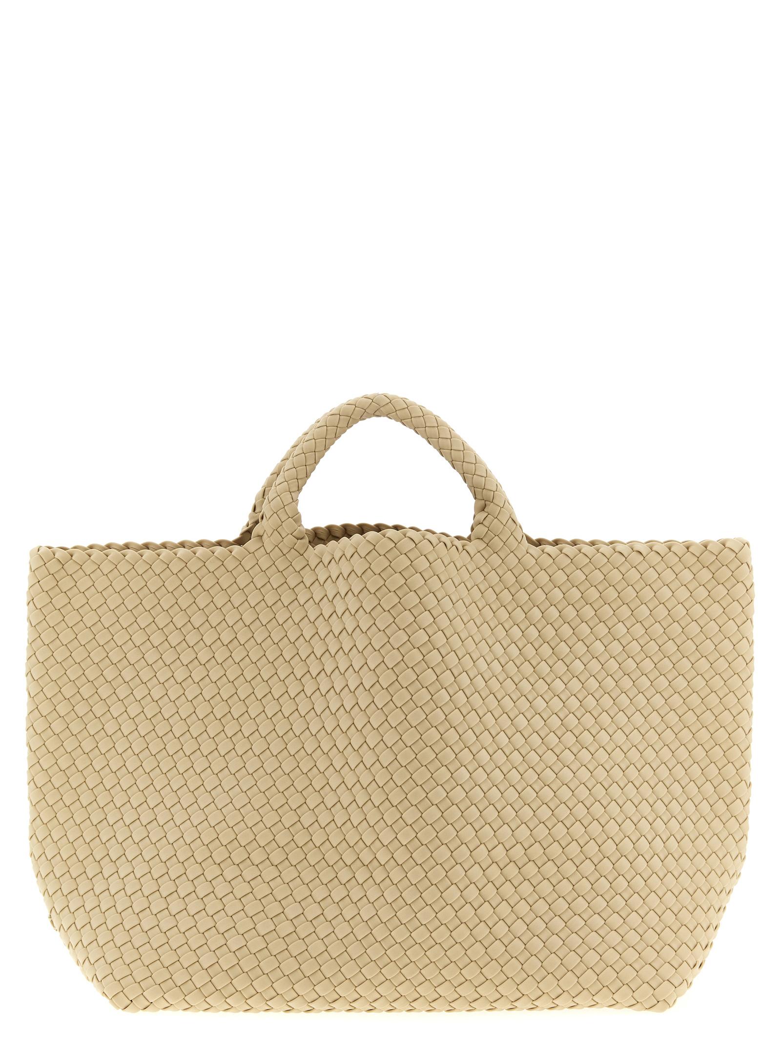 naghedi st. barths large shopping bag beige handwoven neoprene tote - women