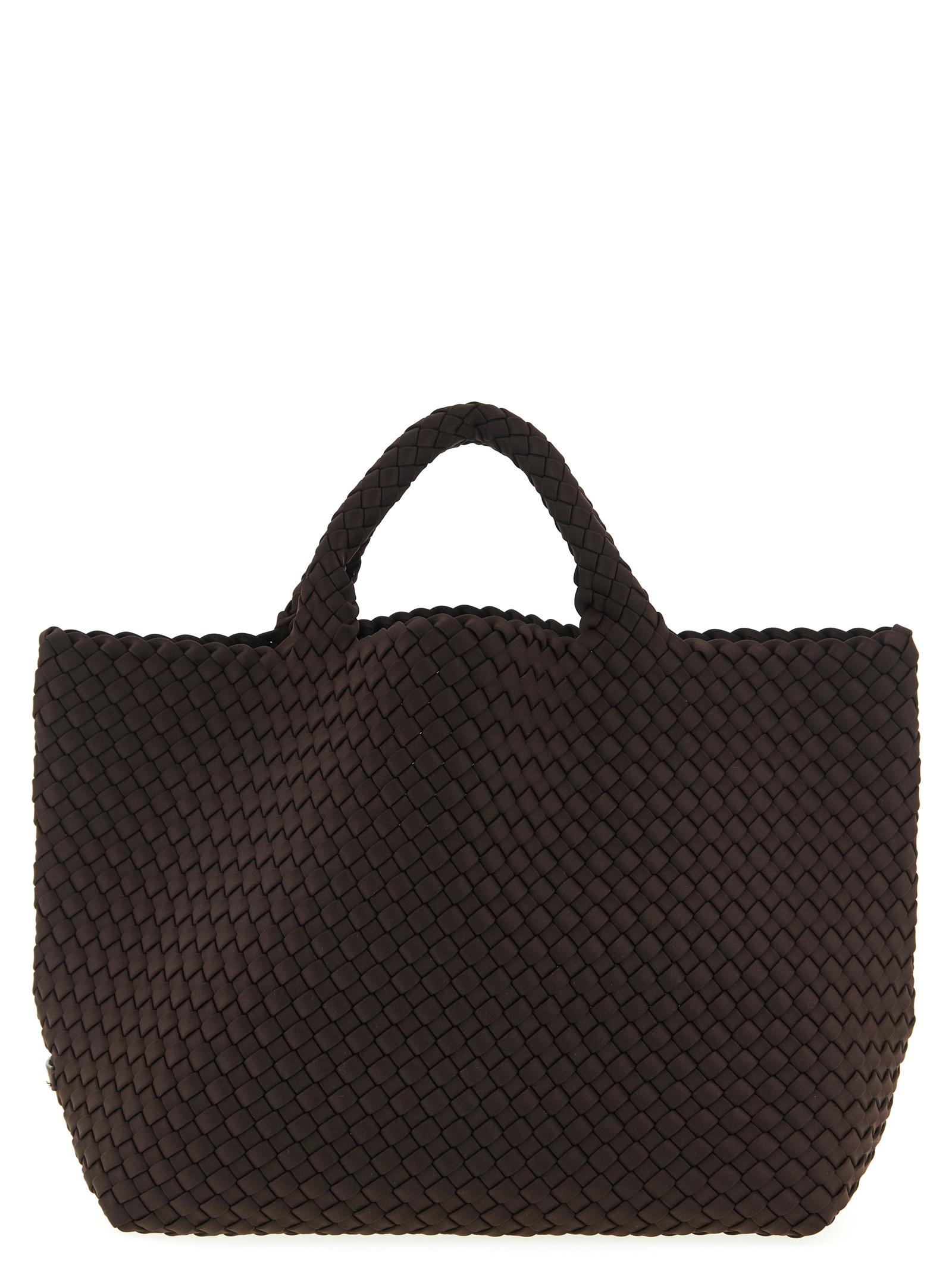 naghedi st. barths medium shopping bag brown handwoven neoprene tote - women